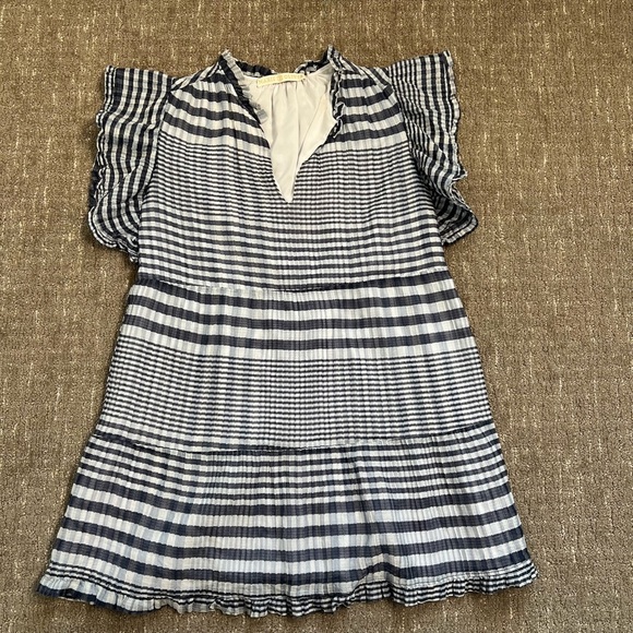 Marie Oliver Tiered Bay Mini Dress Organdy Check Women's Size Small - Picture 3 of 7